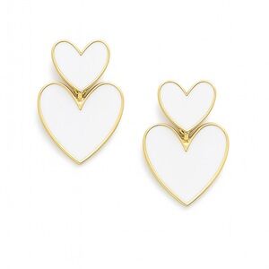 Golden Embrace Double Heart Earrings